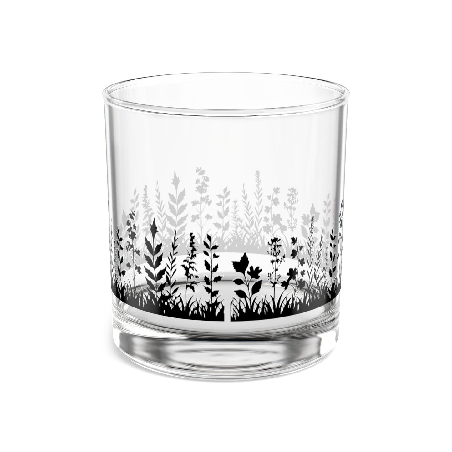 Wild Flowers Rocks Glass, 10oz