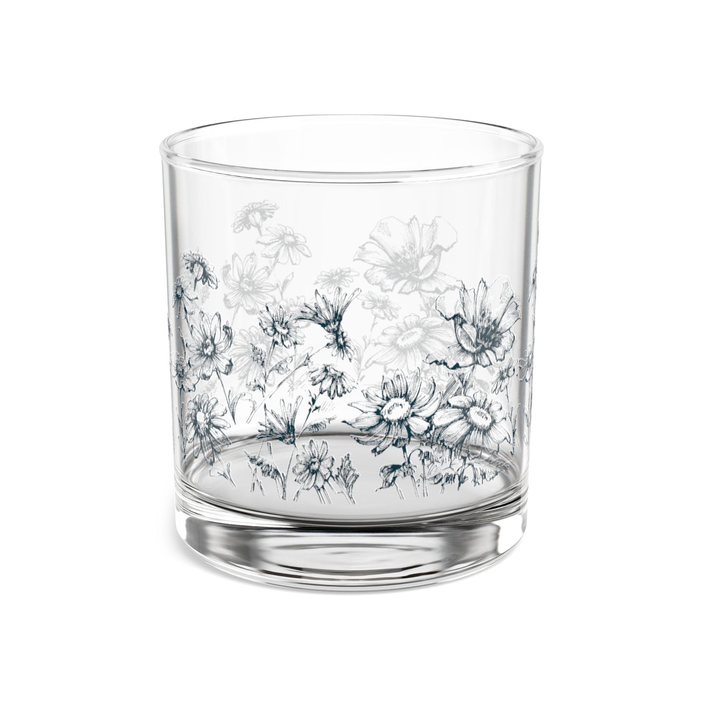 Wild Flowers Rocks Glass