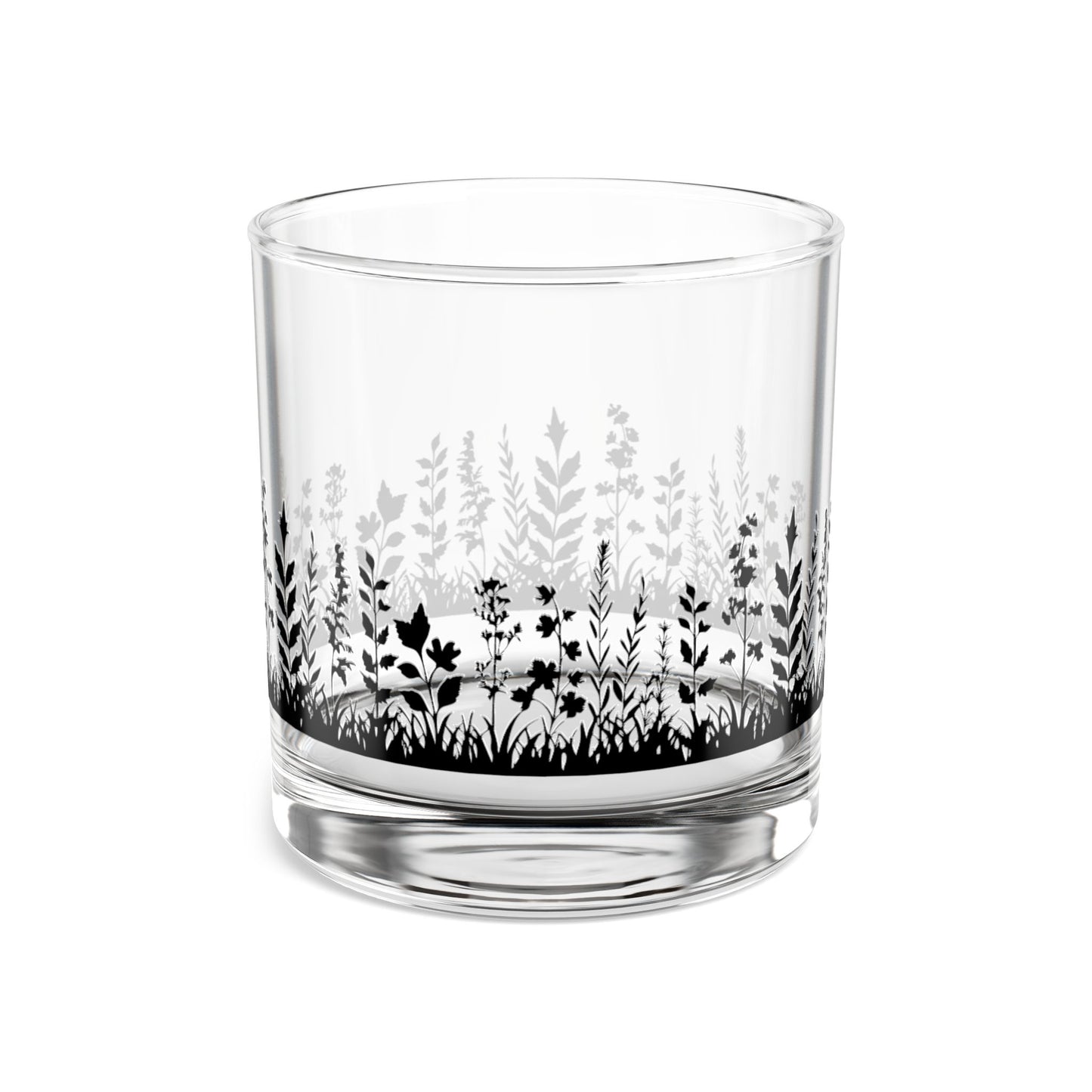 Wild Flowers Rocks Glass, 10oz