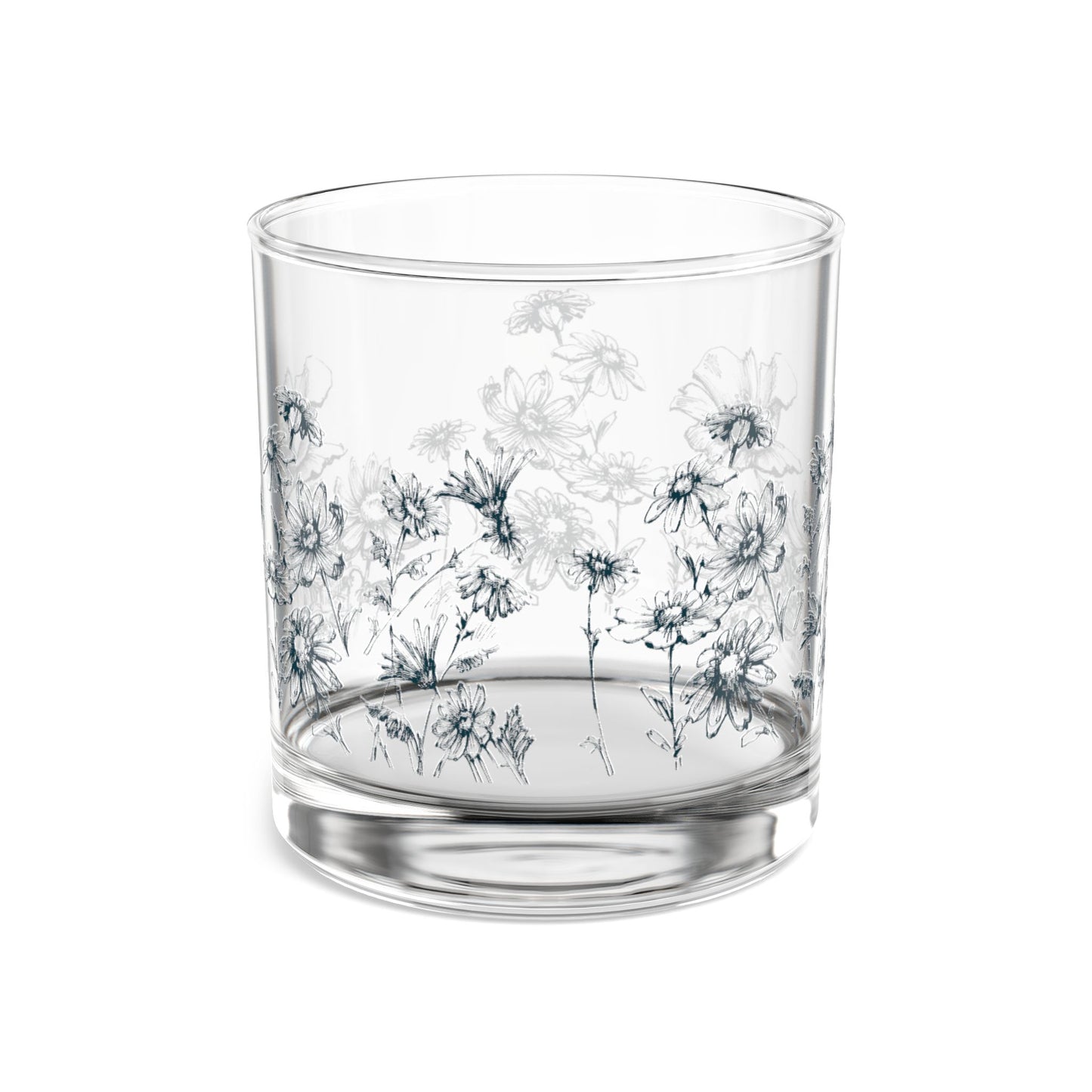 Wild Flowers Rocks Glass