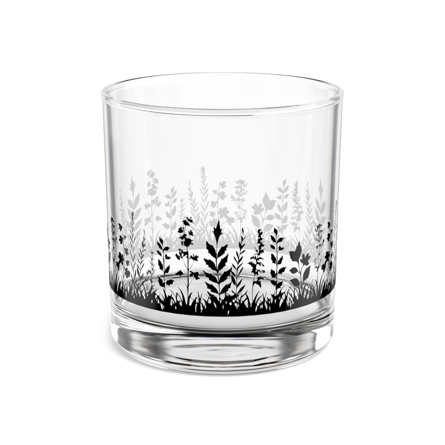 Wild Flowers Rocks Glass, 10oz
