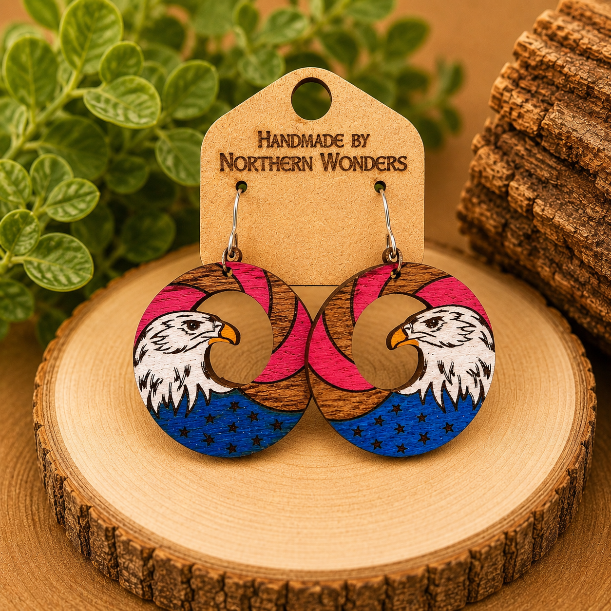 American Eagle Wood Earrings