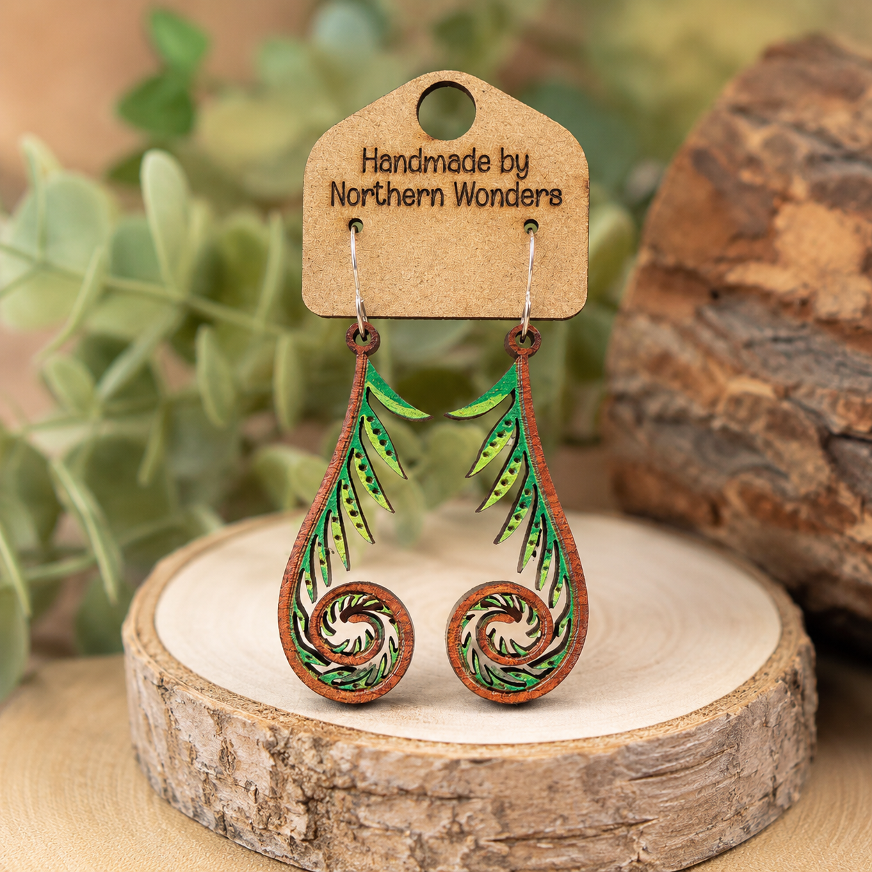 Fiddle Wood Earrings