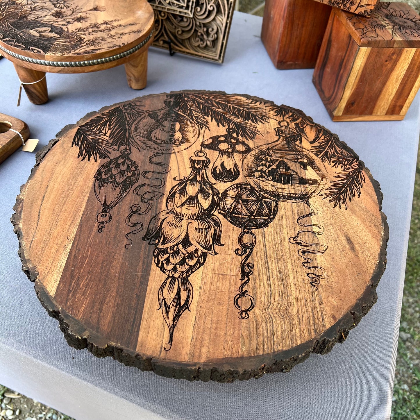 17" Christmas Ornaments Lazy Susan