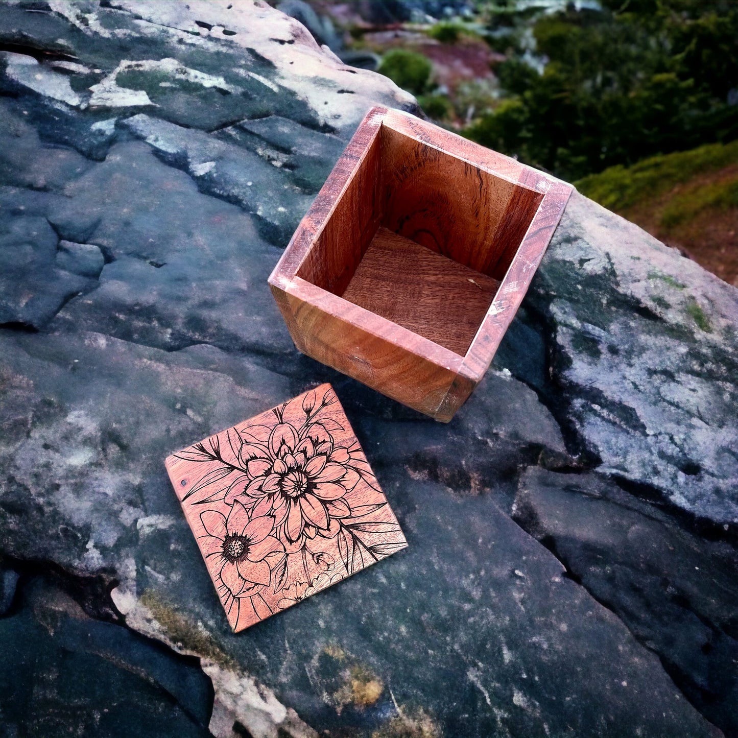 Floral Wood Box