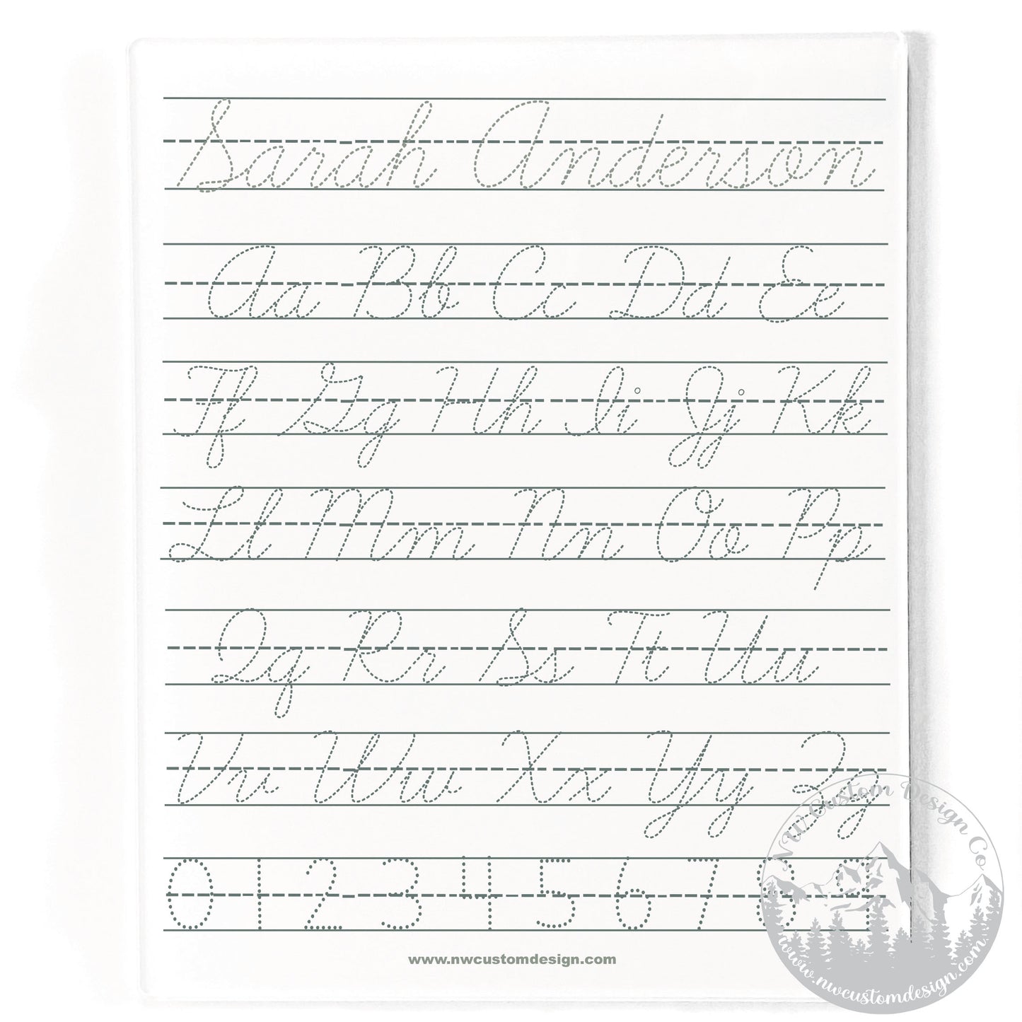 Print & Cursive ABCs with Custom Name Dry Erase Board