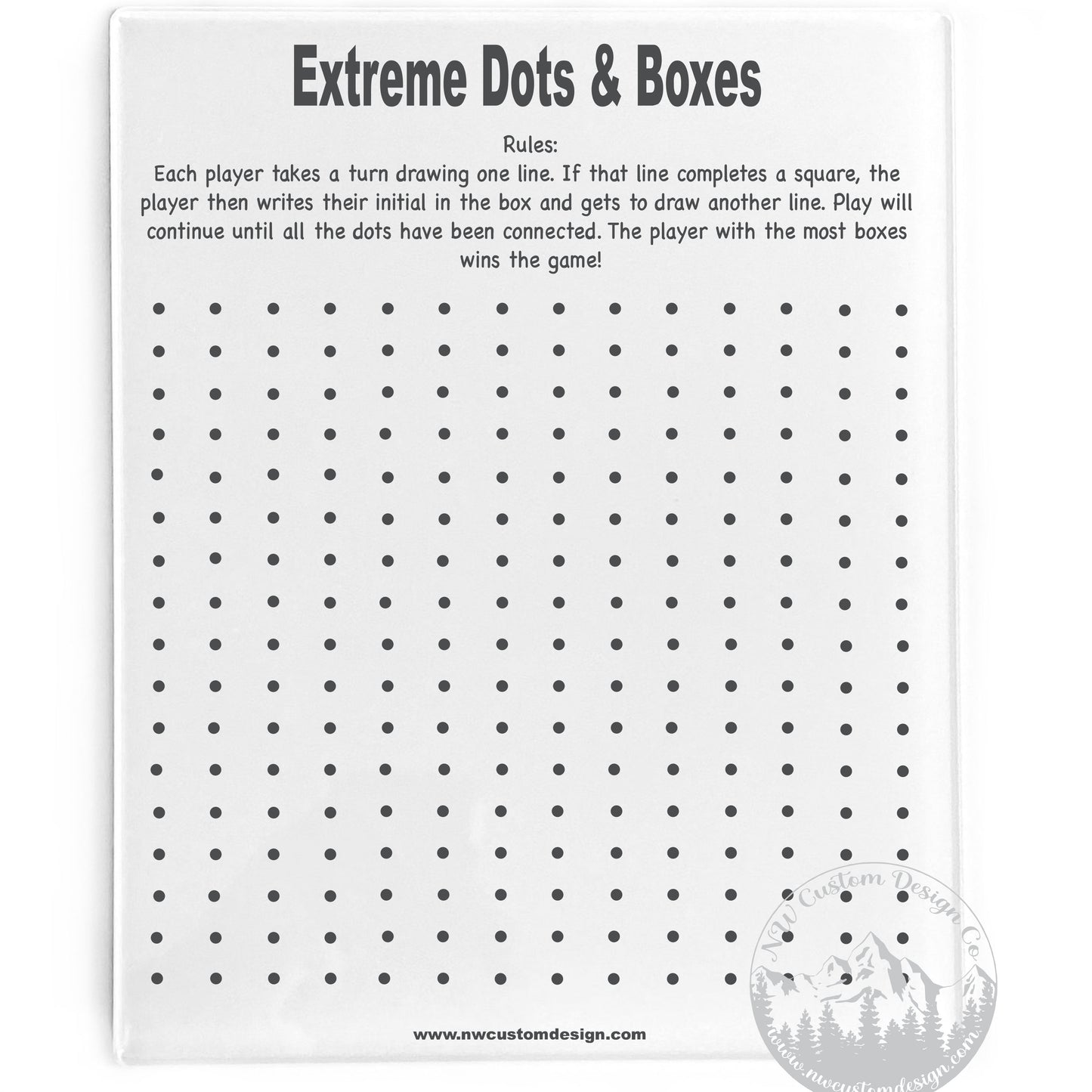Dots & Boxes Dry Erase Board
