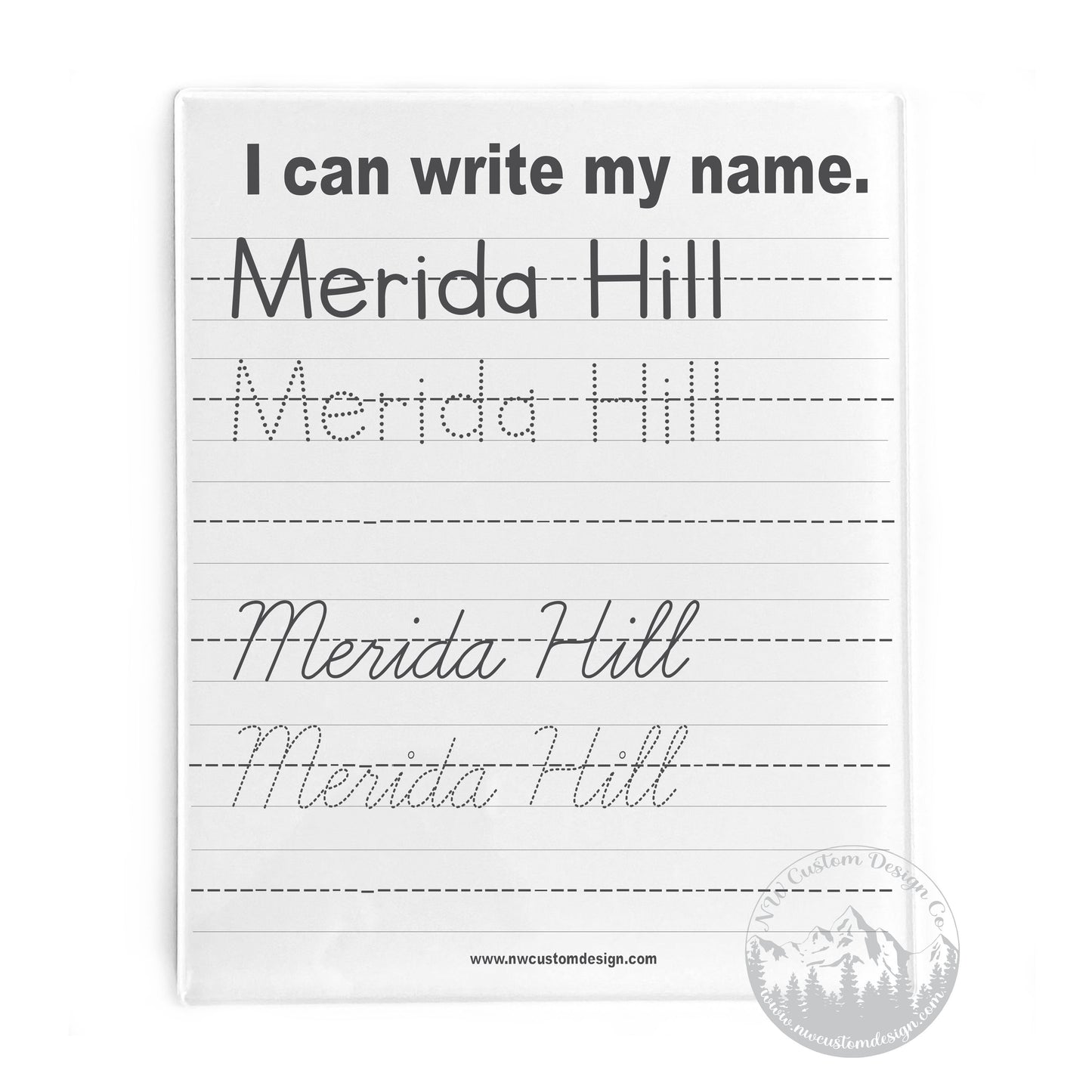 I can write my name Dry Erase Board