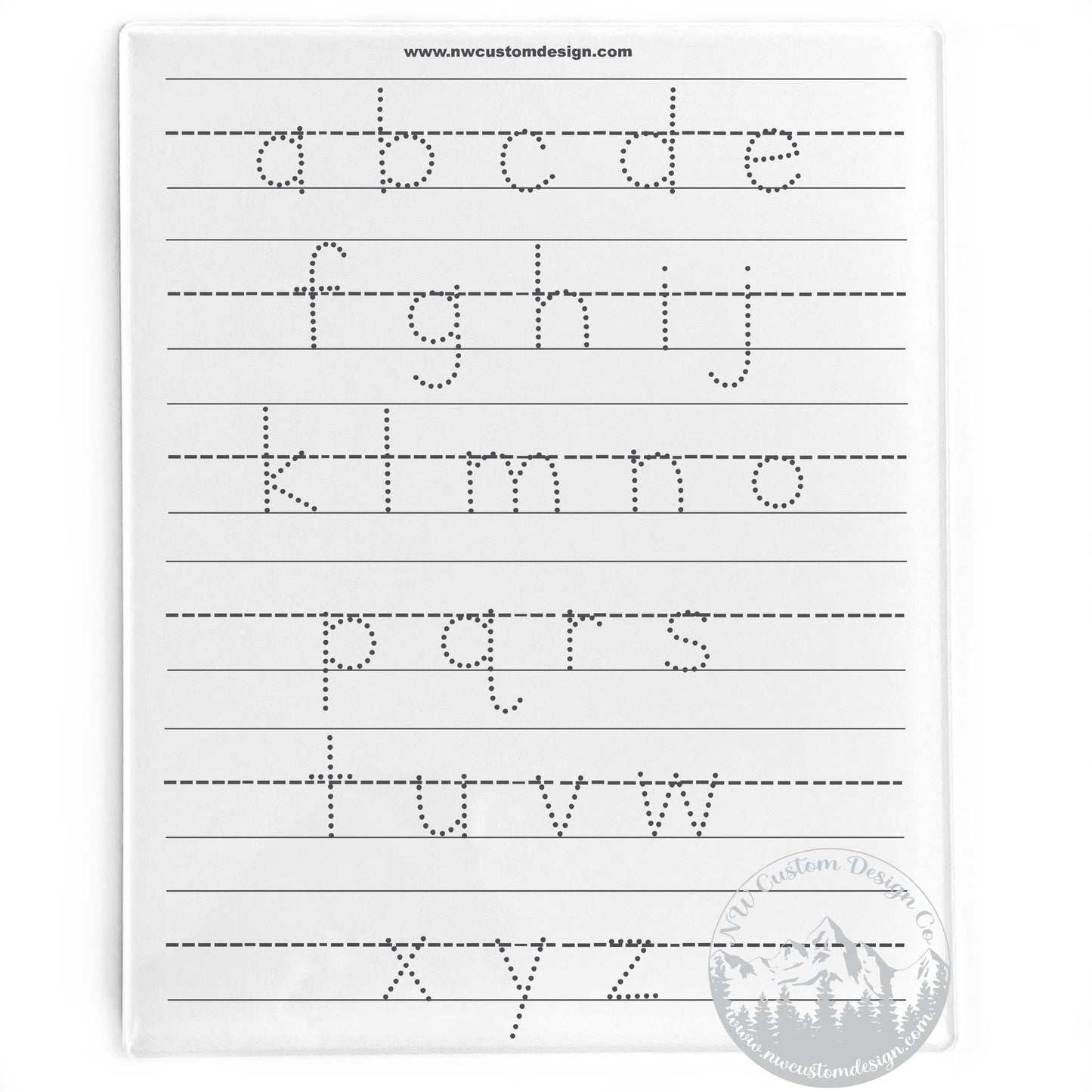 Lower Case Alphabet Dry Erase Board