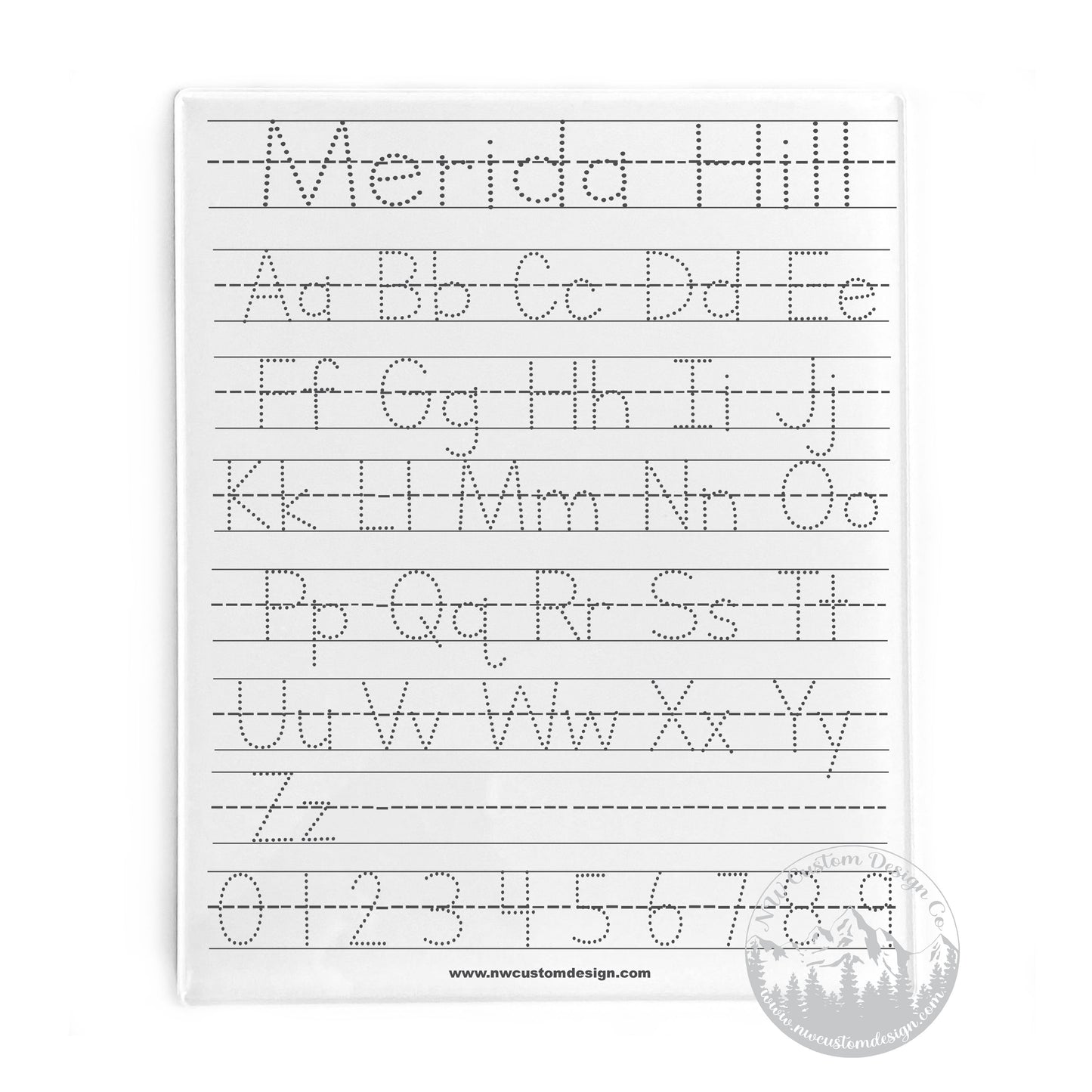 Print & Cursive ABCs with Custom Name Dry Erase Board