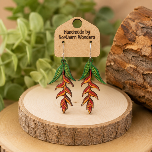 Floral Wood Earrings