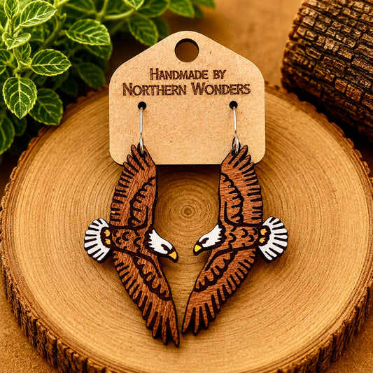 Eagle Wood Earring