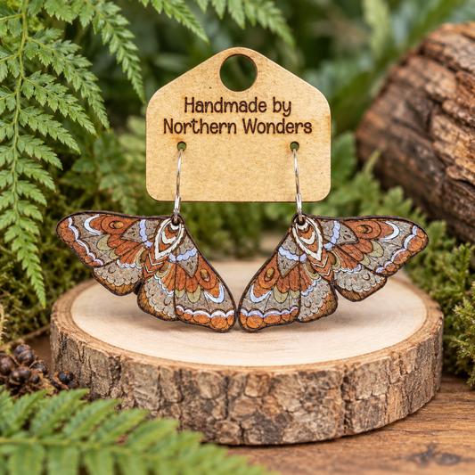 Moth Wood Earring