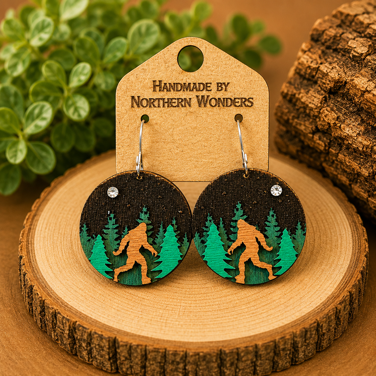 Sasquatch Wood Earrings