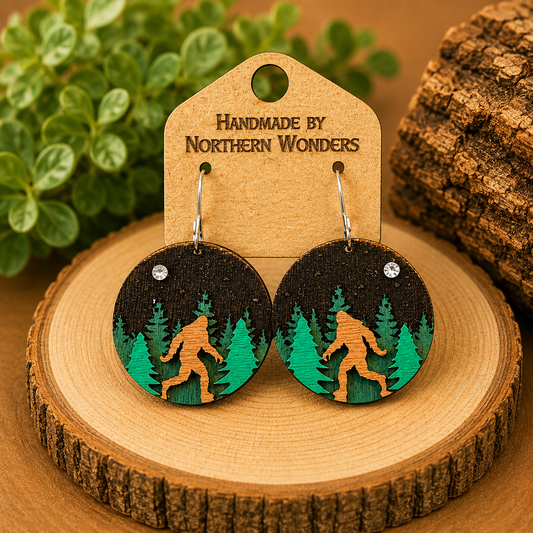 Sasquatch Wood Earrings