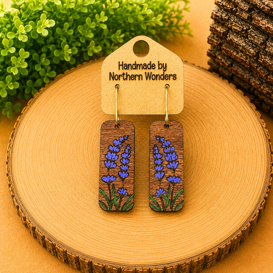 Lavender Wood Earring