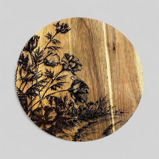 10" Wild Poppies Lazy Susan