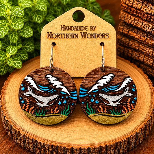 Whale Wood Earrings