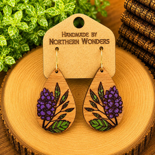Lilac Wood Earrings