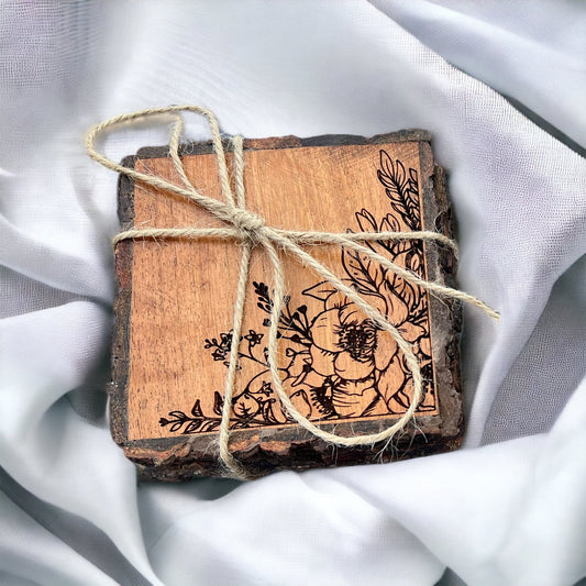 Floral Live Edge Coasters