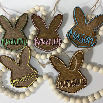 4" Colored Easter Basket Tags